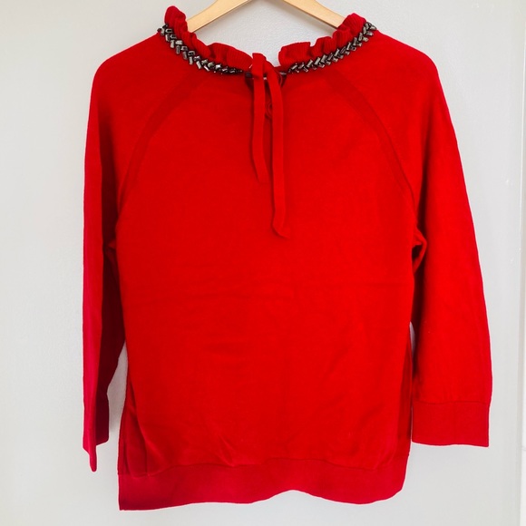 NWOT Talbots ruffle neck sweater - Picture 2 of 8